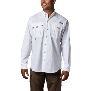 Columbia Overhemd Heren, PFG Bahama II Long Sleeve Wit, 02OEXFZGD